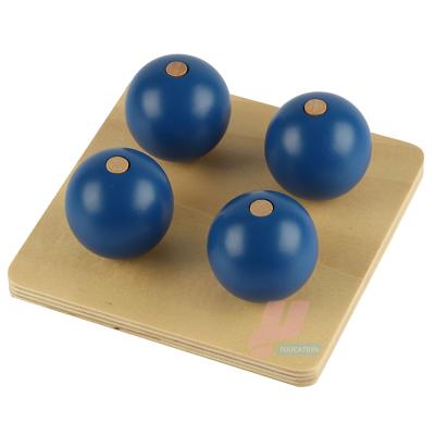 China LT046 Wood Montessori Kids Toy Four Blue Balls On Wooden Educational Children Small Pegs for sale