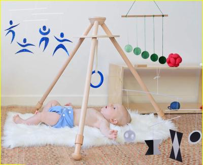 China Wood Kids Wooden Educational Children Toy The Montessori Activity Gym with Montessori Mobiles for sale