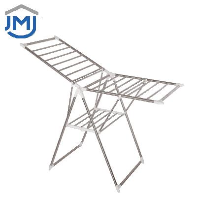 China Minimalist Indoor Outdoor Laundry Rack Foldable Cloth Dryer Stand Up Stainless Steel Clothes Drying Rack for sale