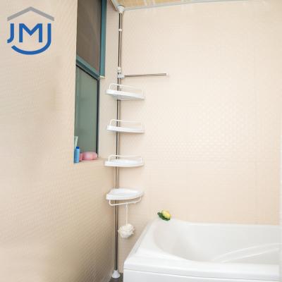 China Wall Mounted Type 2021 JMJ 4 Layers Stainless Steel Shower Rack Corner Wall Mounted Shelf Bathroom for sale