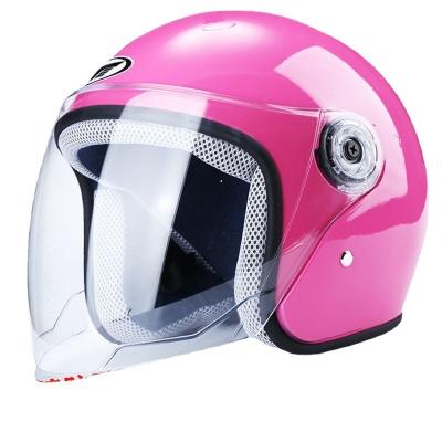 China New Pink High Safety SUBO Girls Young Lady Women ABS Motorcycle Half Face Helmet With Lens And Vents for sale