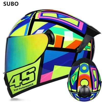 China Road Motorbike Motorcycle Helmet With Angled Design SUBO EEC Approved Dirt Bike Helmet Off Road Full Face Helmet Motocross Helmet for sale