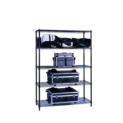 China Wire Shelf 1500*450*1800mm 5 Tier Black Home Wire Shelf for sale