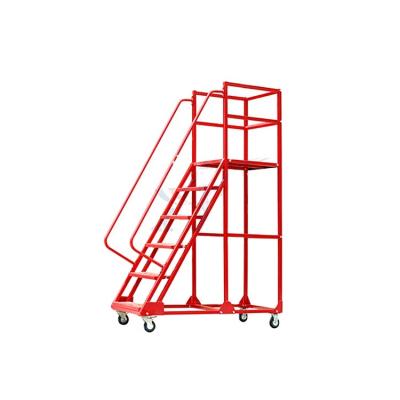 China Folding Ladders OEM Size Safety Steel Wide Step Ladder With Handrail for sale