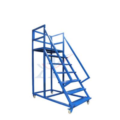 China Folding Ladders 1.8m Security Warehouse Folding Movable Ladder Steps for sale