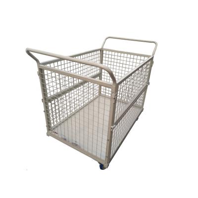 China Easy Folding Heavy Duty Platform Hand Truck With Fence for sale