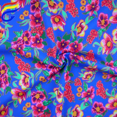 China Top Quality Swimwear Hot Selling Fabric Digital Printed Lycra Nylon Tank Top Knit Fabric Flower for sale