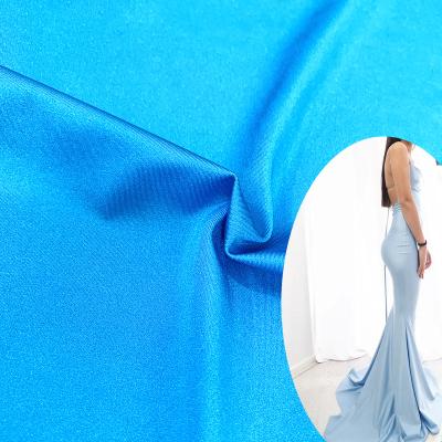 China Wholesale 160gsm Shiny Nylon Stretch Lycra Spandex Fabric For Wedding Dress for sale