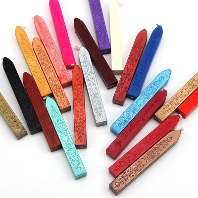 China Decoration Burgundy Sealing Wax Sticks with Wicks Antique Fire Manuscript Sealing Wax for Wax Seal Stamp for sale