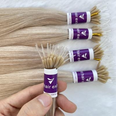 China Soft and Natural No Knots Hot Selling Cuticle Aligned Hair Extensions High Quality Pre Bonded Ramy Virgin Hair Extensions Elastic Nanotips for sale