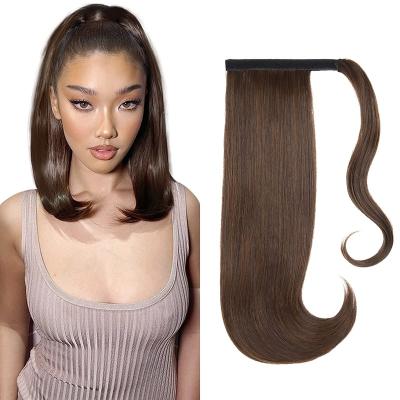 China 12A Wholesale 12A Grade High Quality Native Virgin Cuticle Aligned Hair Strands, Natural Soft Hair Ponytail Clip In Hair for sale