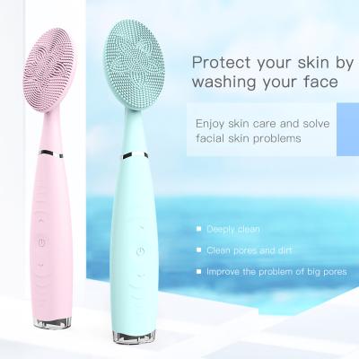 China Wholesale Acne Treatment New Portable Professional Travel Kits Packed Rechargeable Electric Facial Cleansing Brush for sale