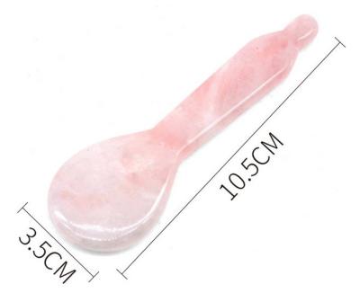 China Slimming Customzied Logo 100% Pink Spoon Rose Gua Sha Natural Massager Quarter Facial Gua Sha Massager for sale