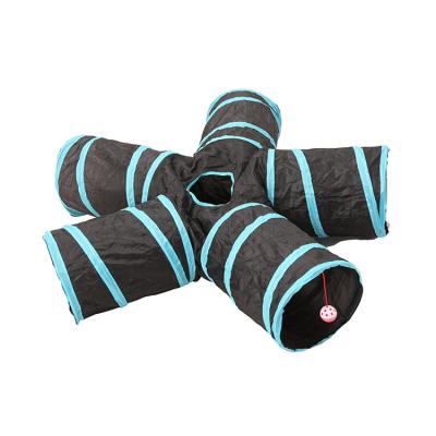 China Viable Wholesale Finger Cat Agility Play Tunnel Tube Kitty Cat 5 Way Pet Training Tunnel for sale