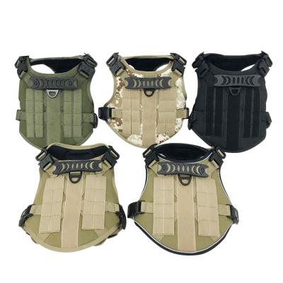 China Large Stocked Adjustable Pet Harness Invest Outdoor Military Training Police Dog Harness For Large Dog for sale