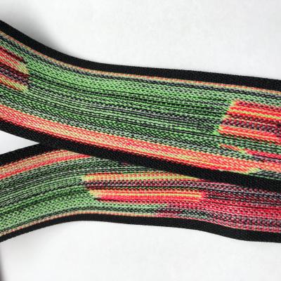 China /Sustainable/High Tenacity New Trend Customized Woven Elastic Durable Polyester High Tenacity Elastic With Multicolor Mix Pattern Webbing Straps for sale