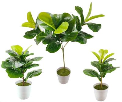 China High quality artificial sweetness plants ornaments of artificial bouquet ficus lyrata leaves small tree bonsai for sale