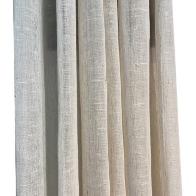 China 90% Poly Voile Linen Fabric Modern Luxury Textured 10% Voile Linen Curtain for sale