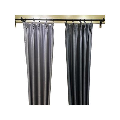 China Modern Faux Living Room Black Linen Curtains Out Of Stock 100% Poly Set Fabric for sale