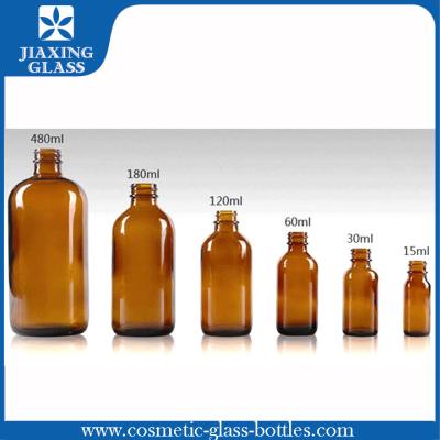 China Customized Round Boston Essential Oil Glass Bottle With Screw Cap 15ml 30ml for sale