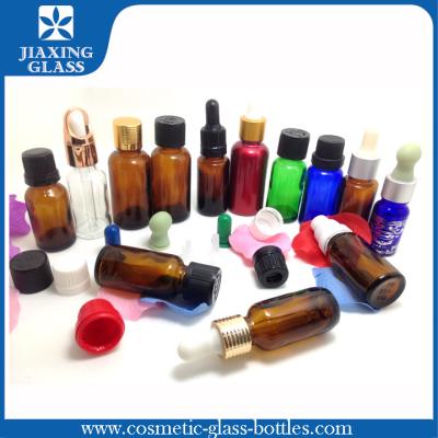 China Silk Screen Printing 1oz Essential Oils Containers With Rubber Glass Dropper for sale