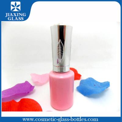 China Customized Cute Pink Nail Polish Bottle With Silver Cap And Brush Eco-friendly for sale