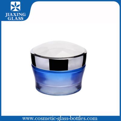 China 40ml 100ml Gradient Color Empty Cosmetic Glass Bottles For Facial Cream With Pump for sale