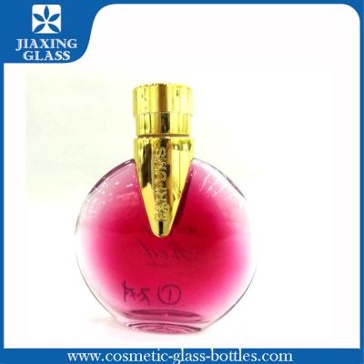 China New Luxury Perfume Glass Bottles Round Shape With Roll On Plastic Cap for sale