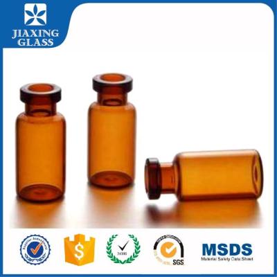 China Amber 10ml Glass Sample Vials With Flip Off / Screw Cap Tubular for sale