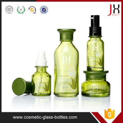 China Unique Empty Cosmetic Glass Bottle Set 50g 40ml 100ml for Skincare Lotion for sale