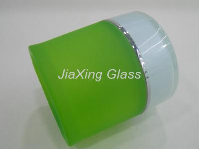 China 100g Green Cosmetic Container Cream Jar / Glass Jars For Skin Care Cream for sale