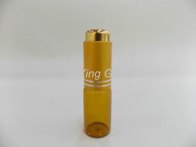 China Screw Cap Amber Tubular Glass Vials 8ml With Golden Aluminum Cap for sale