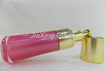 China Silk Screen Printing Empty Plastic Cosmetic Bottles With Golden Pump And Lids for sale