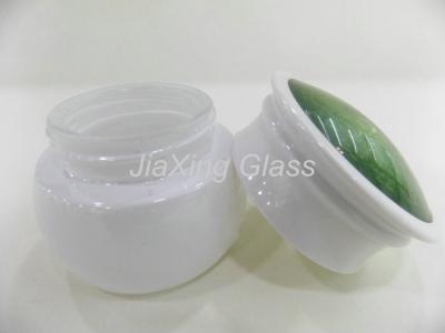 China 50g White Glass Cream Jar , Empty Cosmetic Cream Jars For Cream Skincare for sale