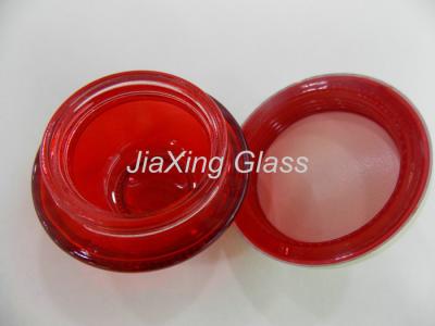 China Luxury Red 50g Glass Face Cream Jar Empty Makeup Face Cream Container for sale