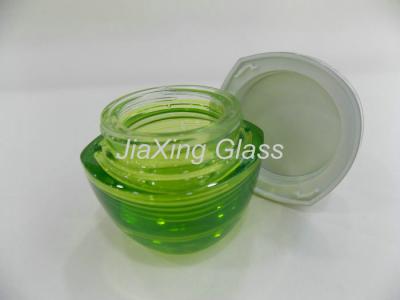 China Green  Glass Cosmetic Jars Cosmetic Box Bottle Moisturizer Container Empty for sale