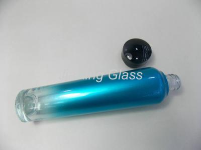 China Screw Up 120ml Glass Lotion Bottle Cosmetic Packaging In Blue Color For Skincare for sale