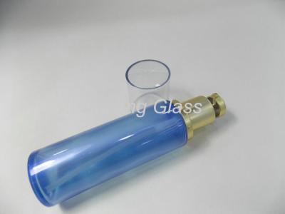 China Hot Stamping 80ml Foundation Pump Glass Packaging Colored Glass Bottle For Cosmetics for sale