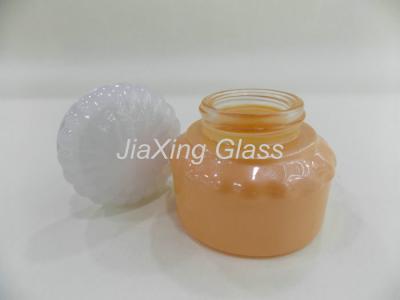 China Color Coating 50g Glass Cosmetic Jars / New Design Cosmetics Glass Jars for sale