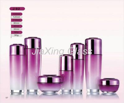 China Bright-Colored Empty Cosmetic Bottles And Jars With Pump For Cream / Lotion for sale