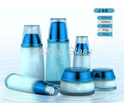 China Round Bottom Empty Cosmetic Packaging Glass Custom Design For Skin Care for sale