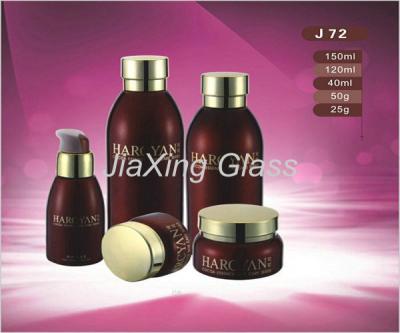 China 25g Cosmetic Skin Care Glass Products Packaging For Serum / Cream With Lids for sale