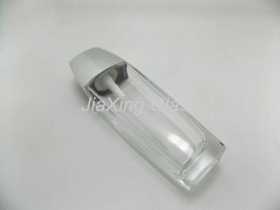 China Custom Made Clear Perfume Bottle , Decorative Art Glass Perfume Bottles With Glass Body And Plastic Cap for sale