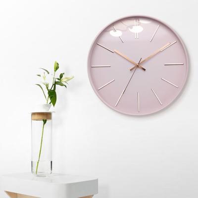 China Modern De Vidrio Round Metal Nomon Sky Blue Color Plastic Wall Clock Novelty Calendars Baratos Relojes De Pared for sale