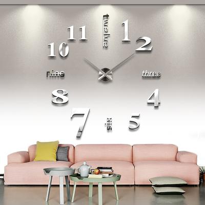 China Wholesale Home Decorative High Quality LUMINOVA Sticker Large Diy Digital Eva 3D Interior Modern Acrylic Wall Clock for sale