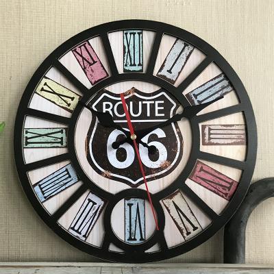 China Simple Design Antique European MDF Home Gift Rustic Elegant Modern Style Custom Custom Printing Wooden Wall Clock for sale