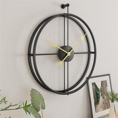 China Roman Numerals Minimalism Industrial Home Antique Skeleton Decor Metal Round Style 3D Decorative Wall Clock for sale