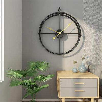 China Hot Sale Custom Home Office Antique Style Logo Metal Wall Clock For Promotion Gift for sale