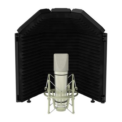 China Foldable Foldable 3 Panel Microphone Isolation Shield Portable Studio Microphone Sound Isolation Shield for Studio Recording for sale