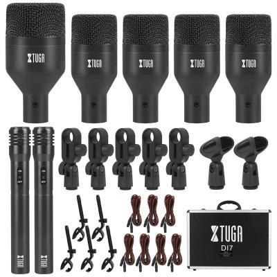 China Wired microphone Whole Professional Condenser Drum Microphone Kit Musical Instrument 7 Pcs Mic for Stage Show with Flight Case for sale